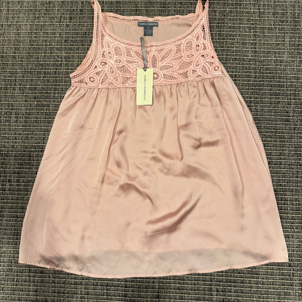 Isabella Rodriguez Blush Pink Lace Top